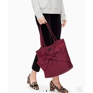NWT Kate spade on purpose canvas tote in deep cherry